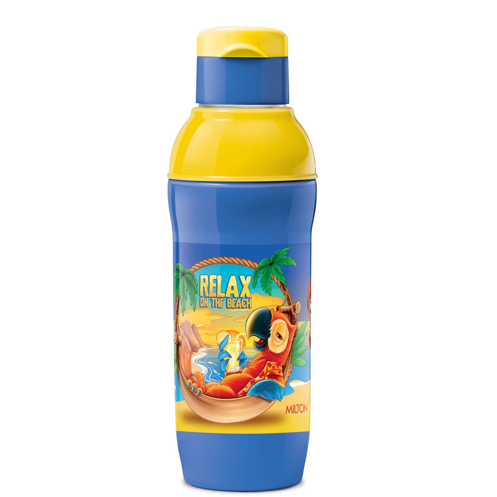 MILTON Kool Active 600 Plastic Insulated Water Bottle with Straw for Kids, 570 ml, Dark Blue | School Bottle | Picnic Bottle | Sipper Bottle | Leak Proof | BPA Free | Food Grade | Easy to Carry