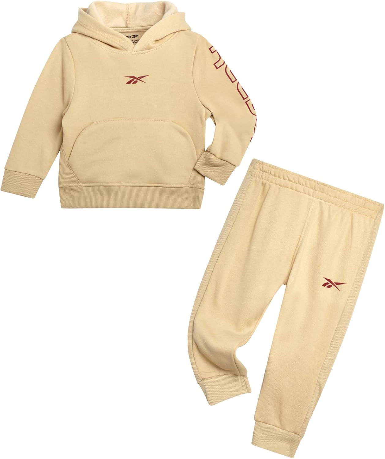 Reebok Toddler Boys Sweatsuit Set - 2 Piece Cozy Athletic Fleece Toddler Jogger Set with Pullover Hoodie and Boys Sweatpants