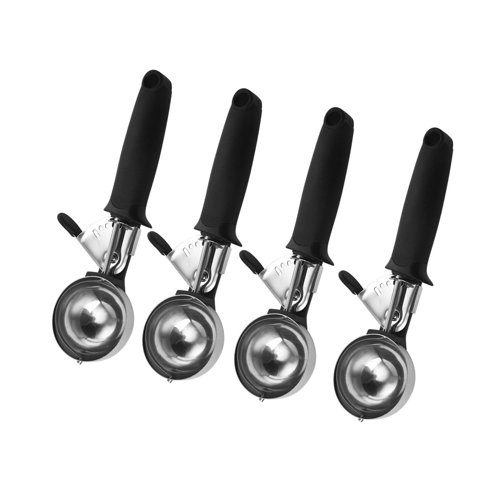 Xinsheinelry 4 Pieces Stainless Steel Ice Cream Spoons Ergonomic Handle for Easy Scooping and Simple Cleaning Resistant Spoon Set