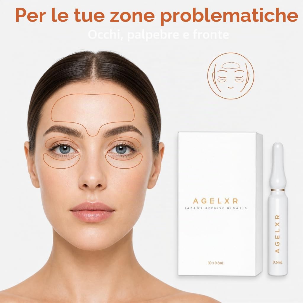AGELXR Siero Antirughe Istantaneo - Lifting Viso, Argireline, 30 Fiale | Riduce rughe, linee sottili e occhi gonfi in pochi minuti, effetto facelift immediato, 30 fiale 0.6ml
