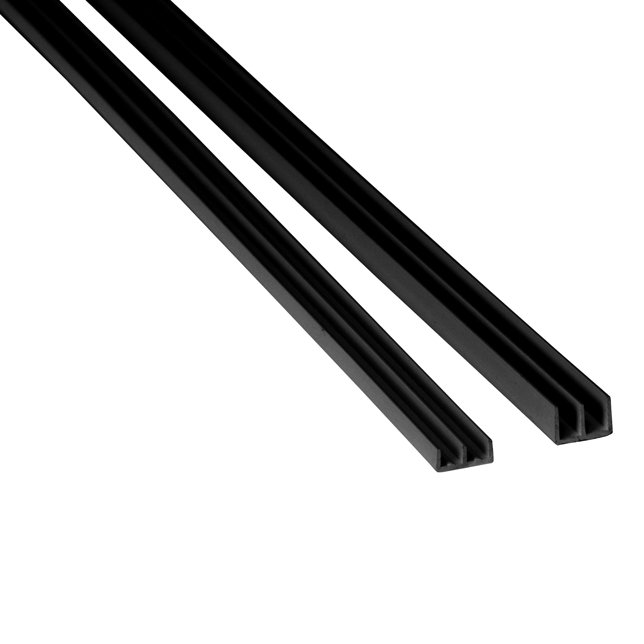 Vivarium Glass Runner Set, Black, 6mm, 1 Metre, Top and Bottom Track, UK Made