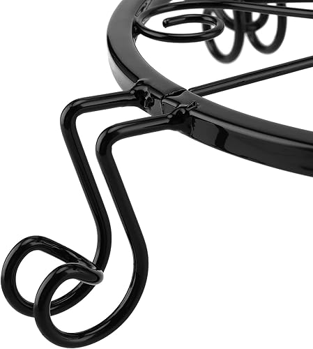 Miniatura 3 de KEILEOHO Soporte de metal para plantas de 9 pulgadas, soporte de esquina negra, soporte de hierro resistente al óxido, soporte redondo para plantas