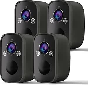 4PCs Security Cameras Wireless Outdoor, 5MP WiFi Security Camera for Home with AI Detection, Spotlight Siren, Battery Powered Camera with Color Night Vision, 2-Way Talk, Cloud/SD, Work with Alexa asin的图片
