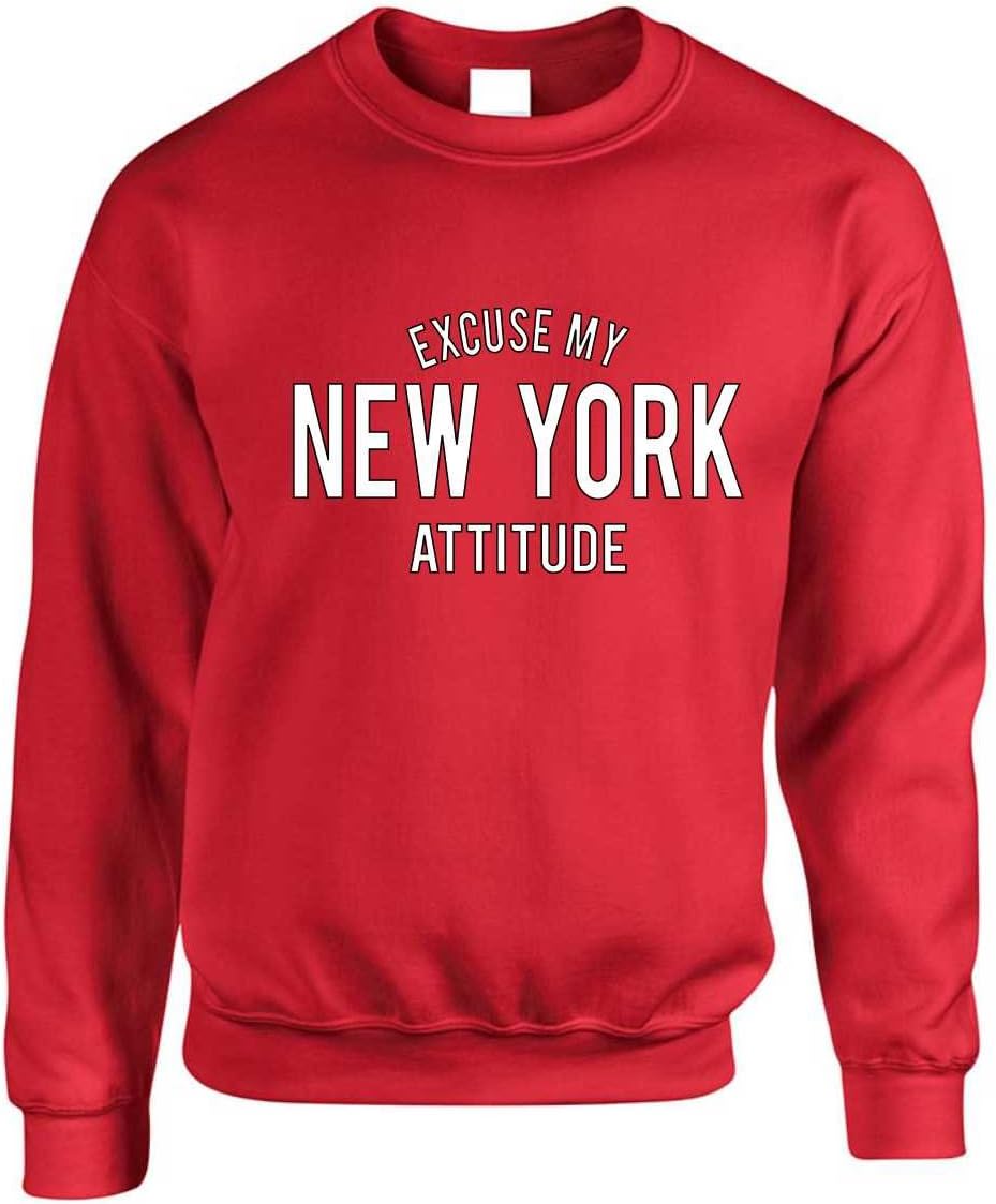 ALLNTRENDS Adult Crewneck Excuse My New York Attitude Fun Cool Top