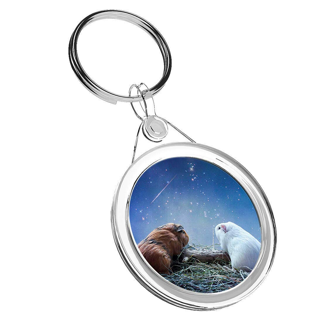 Destination Vinyl Ltd Unisex Kids Multi 1 X Pretty Guinea Pig Funny Love - Keyring Ir02 Mum Dad Kids Birthday #2036