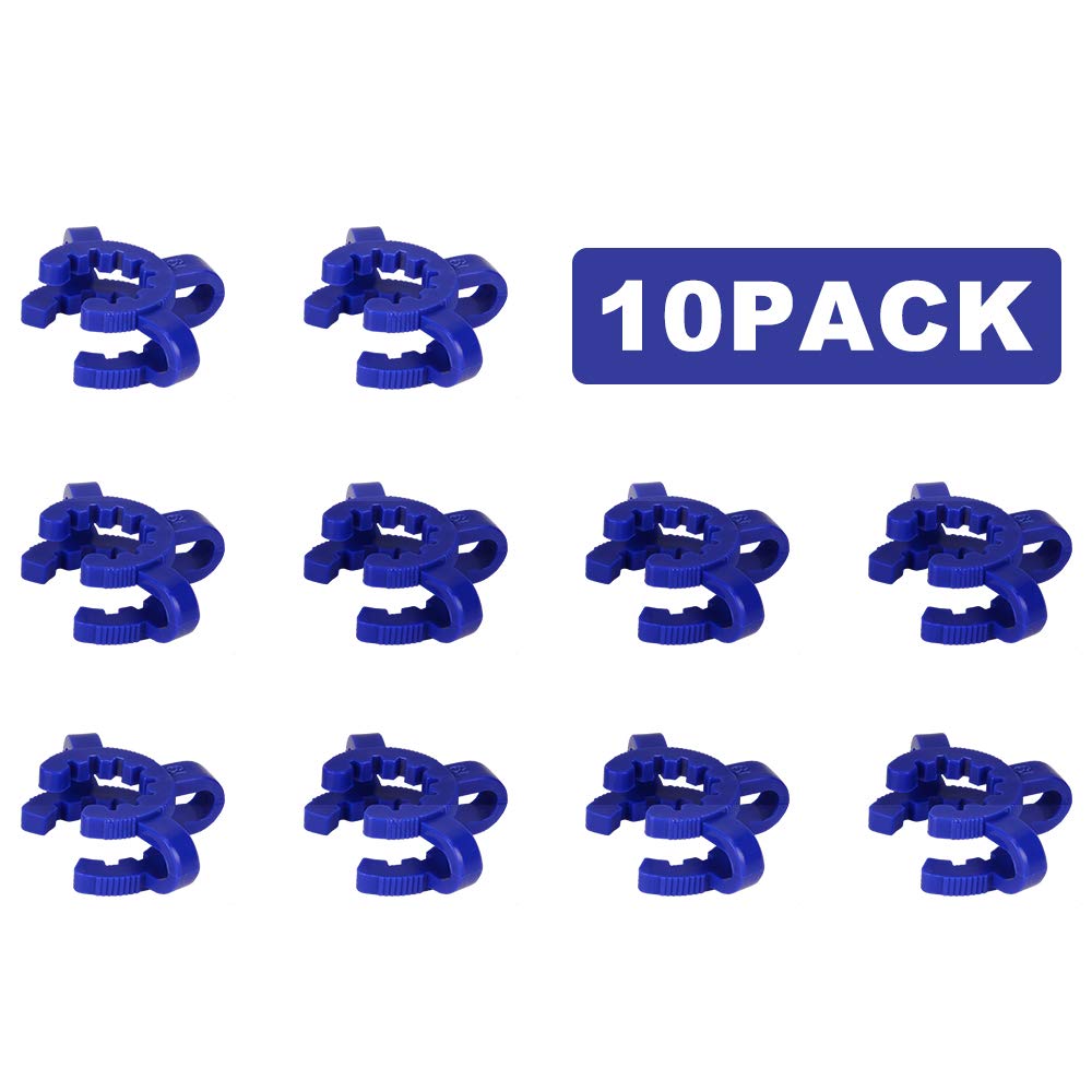 Labasics Pinces à Joint en Plastique, 10 Pièces 19mm Pince de Laboratoire #19 Plastic Joint Clips pour Joint en 19/22, Interface Conique Standard Pince pour Joint en Verre Rodé Accessoire Laboratoire