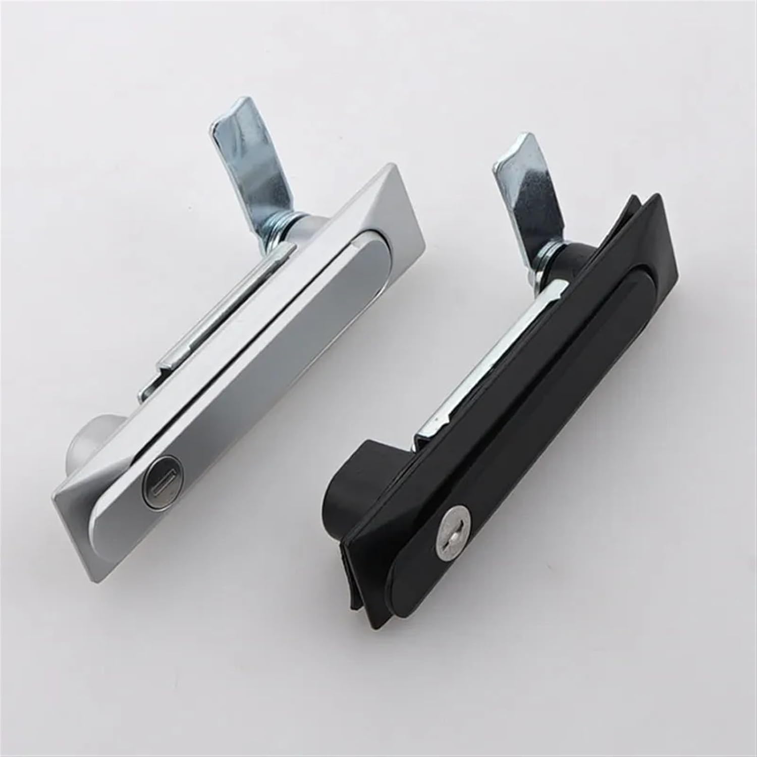 MS861 Distribution Box Cabinet Door Pull Handle Lock Charging Pile Network Door Lock 1Pcs(Silvery)