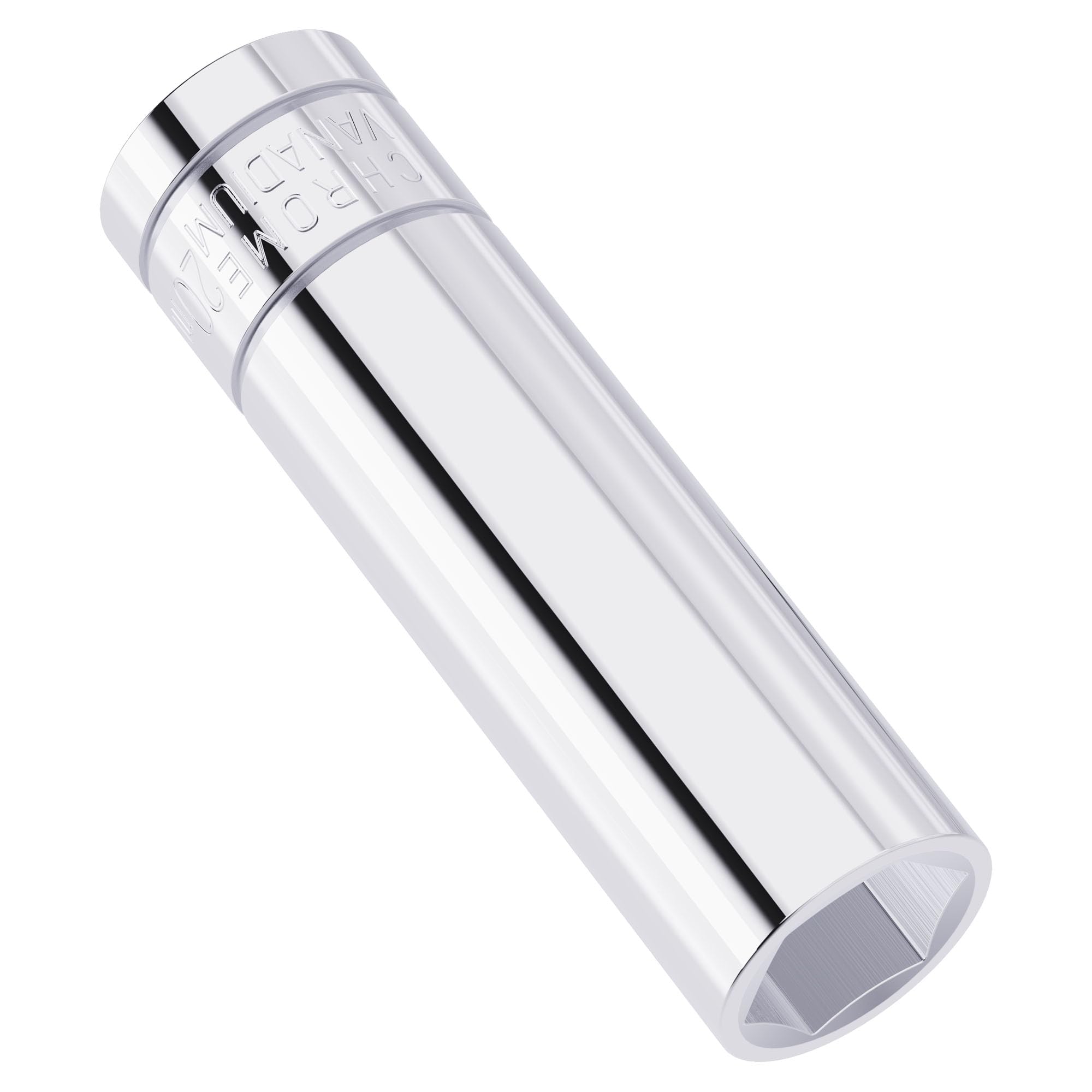 FOCMKEAS 20mm Deep Socket, 1/2 Inch Drive, 6-Point, Metric, Heat Treated CR-V Steel Sockets, Full Polishing, 3.1 Inch Length