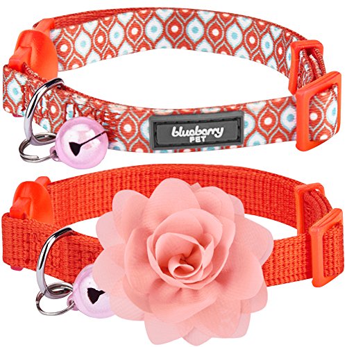 Blueberry Pet 3 Patterns The Power of All in One Breakaway Cat Collars, with Personalization Options