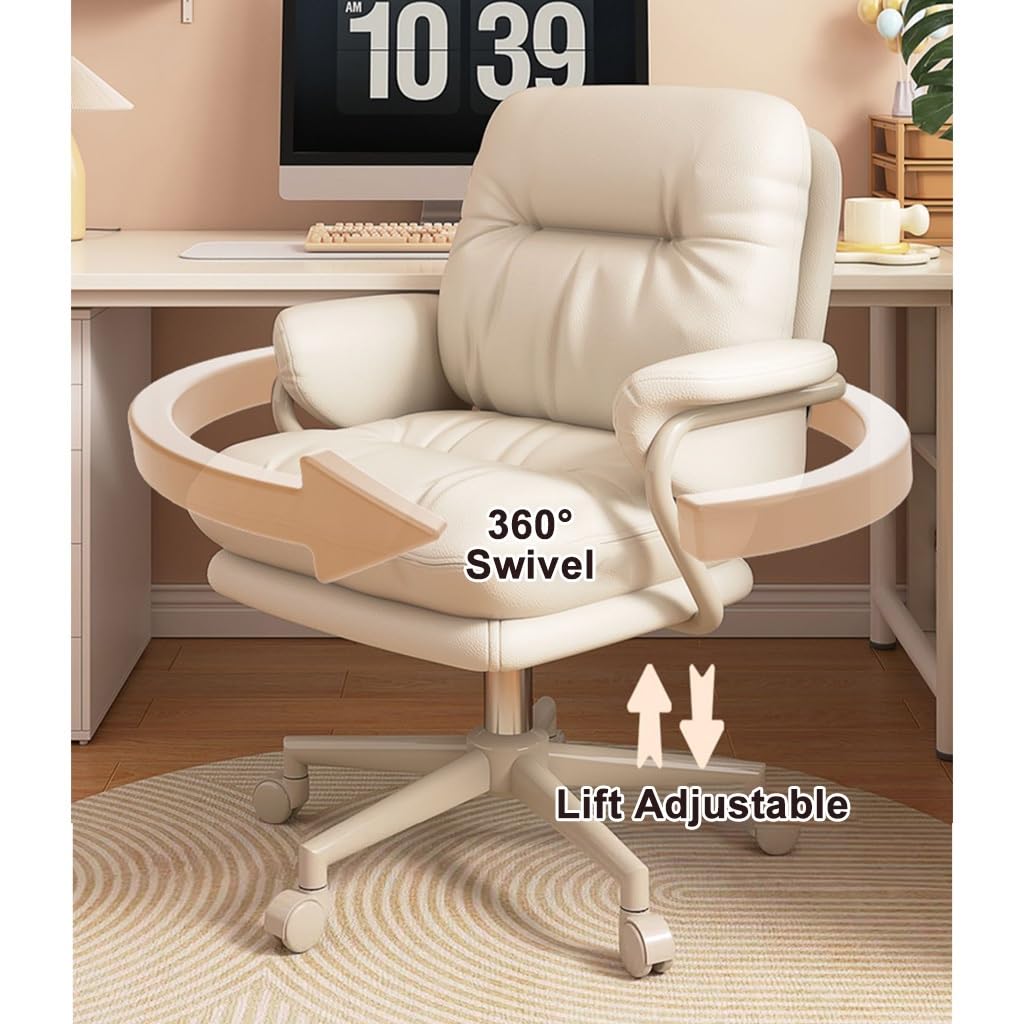 Silla de oficina giratoria ergonómica con reposabrazos, silla de escritorio de computadora de altura ajustable para mayor comodidad en el hogar u oficina