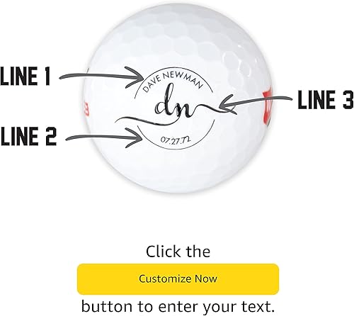 Miniatura 4 de Pelotas de golf personalizadas, manga de 3 pelotas de golf Wilson Staff Elite, diseños monogramados personalizados añaden tu nombre e iniciales