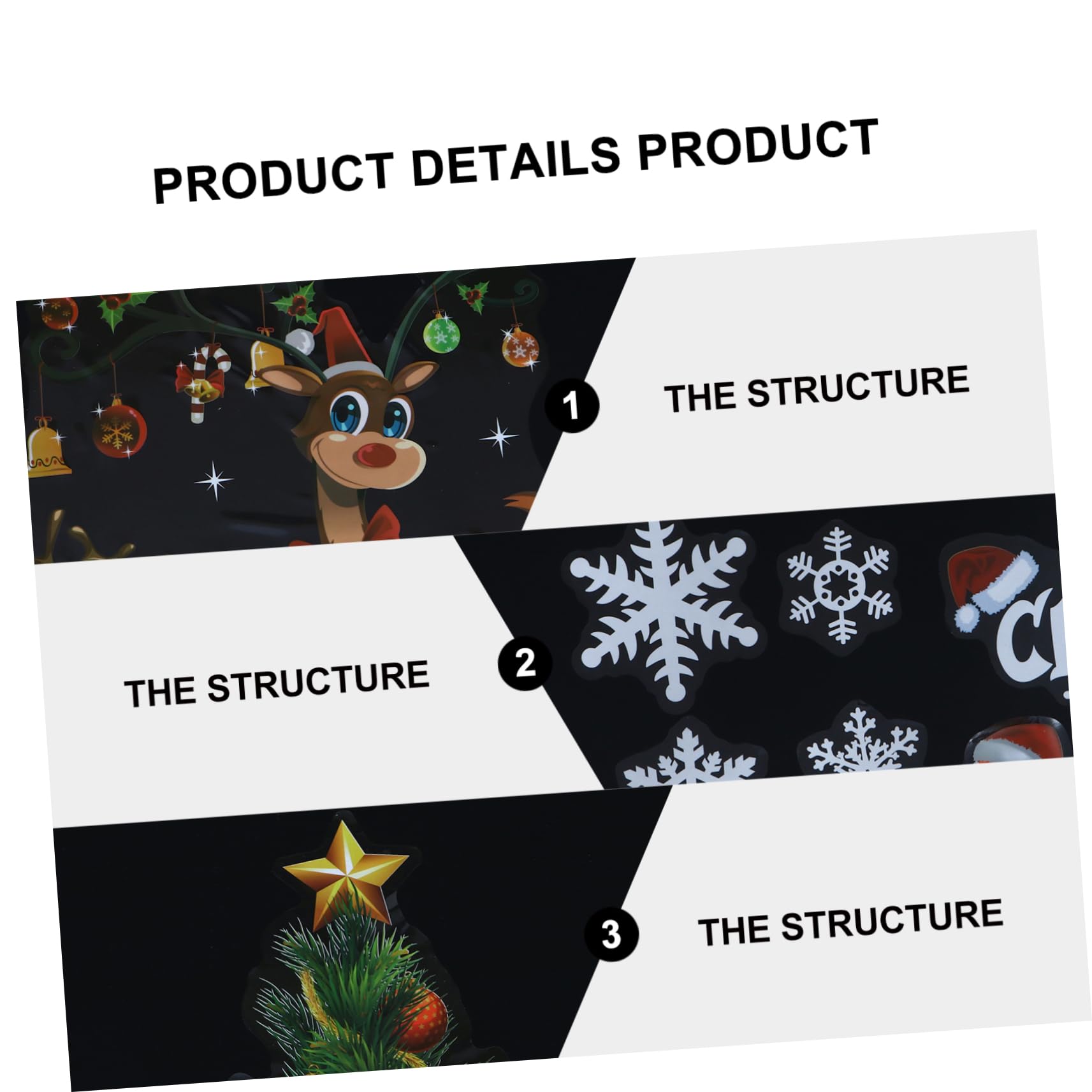 TOPBATHY 2 Juegos Adhesivos Decorativos de Ventana de y Árbol de Navidad Set de Decoración Festiva Hogar y