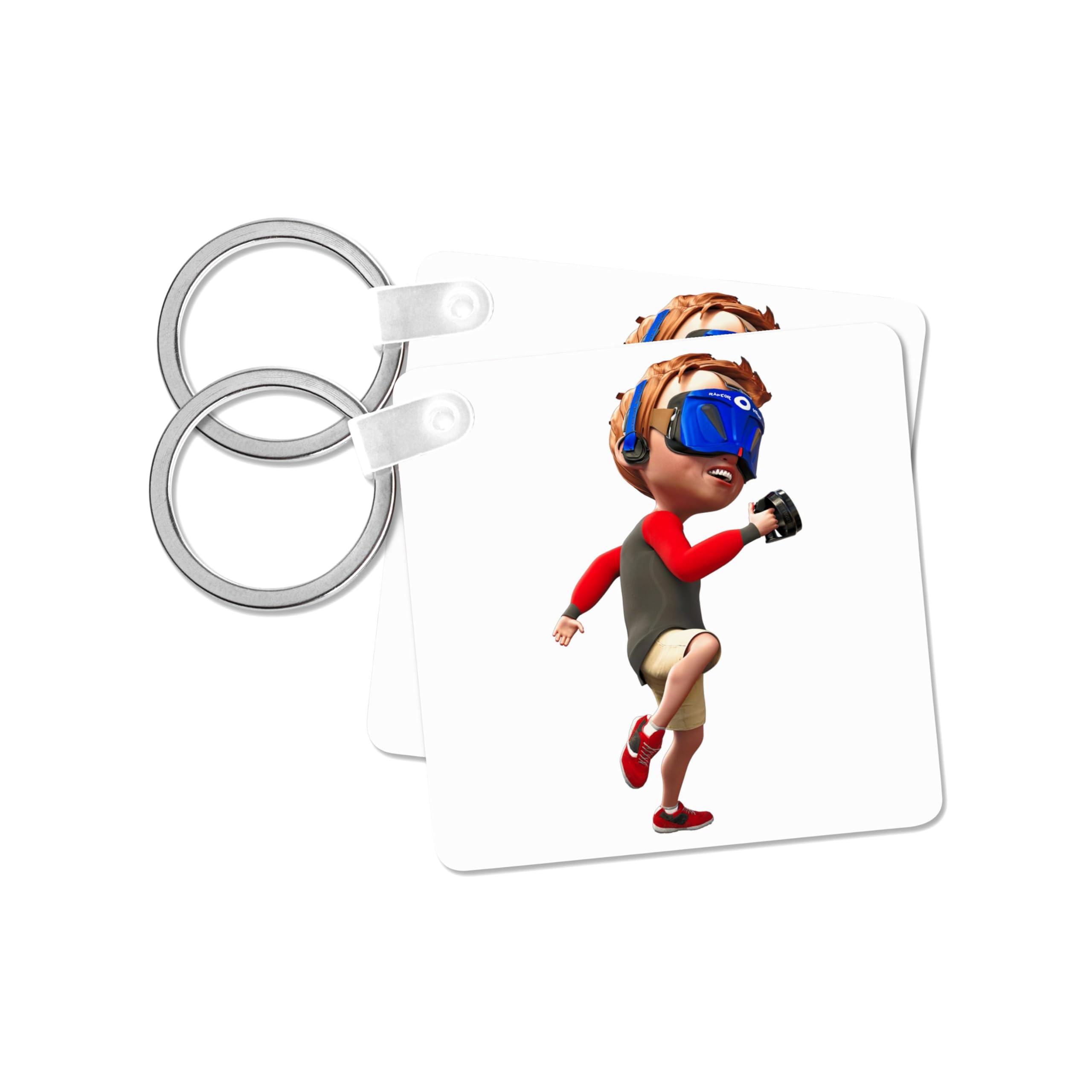 3dRose, Virtual Boy using interactive goggles, set of 4 Key Chains