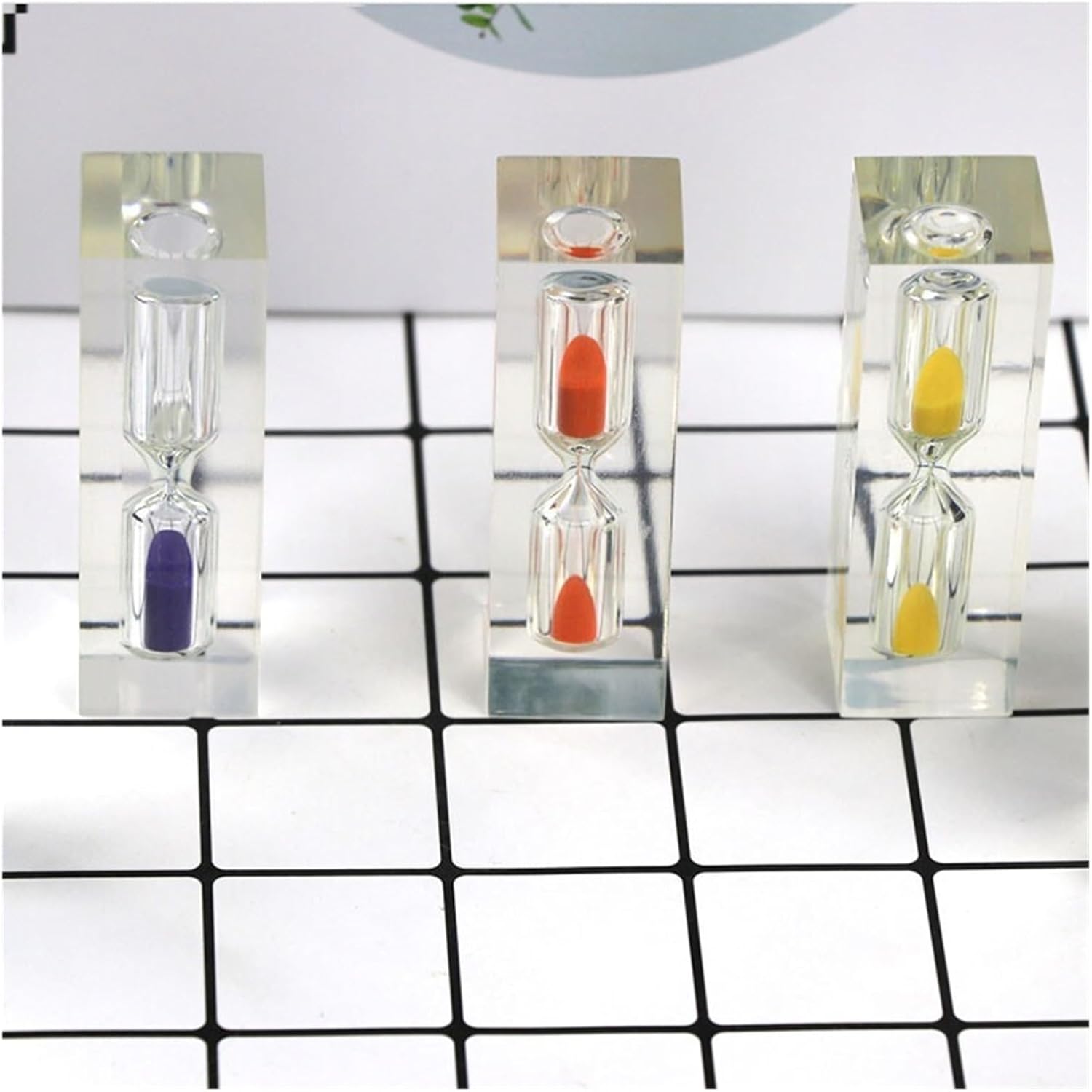 アクリル製砂時計サンドタイマー 2個パック マルチカラー(White)