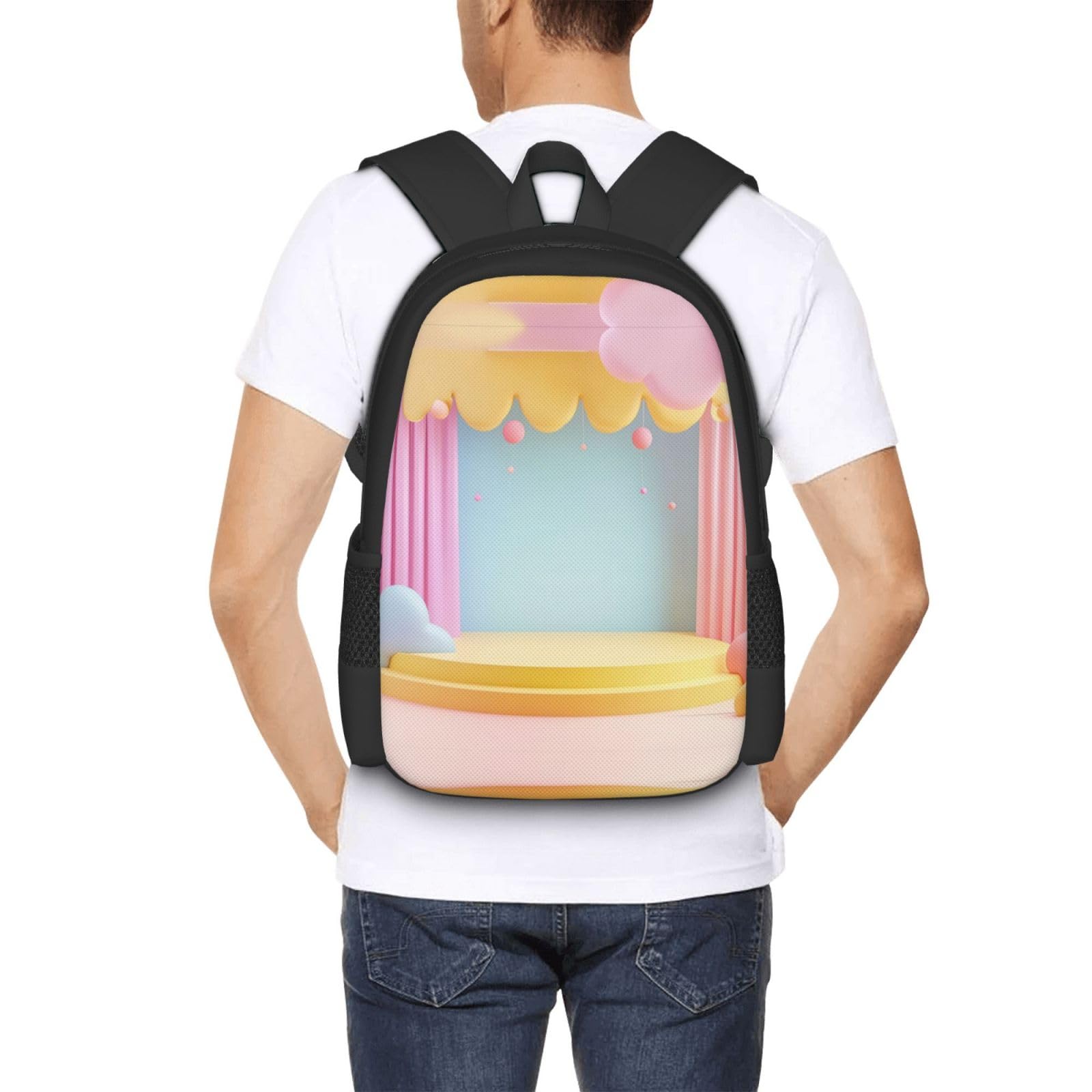 IguanaDelight plecak unisex 15,6 cala laptop czarny Oxford plecak