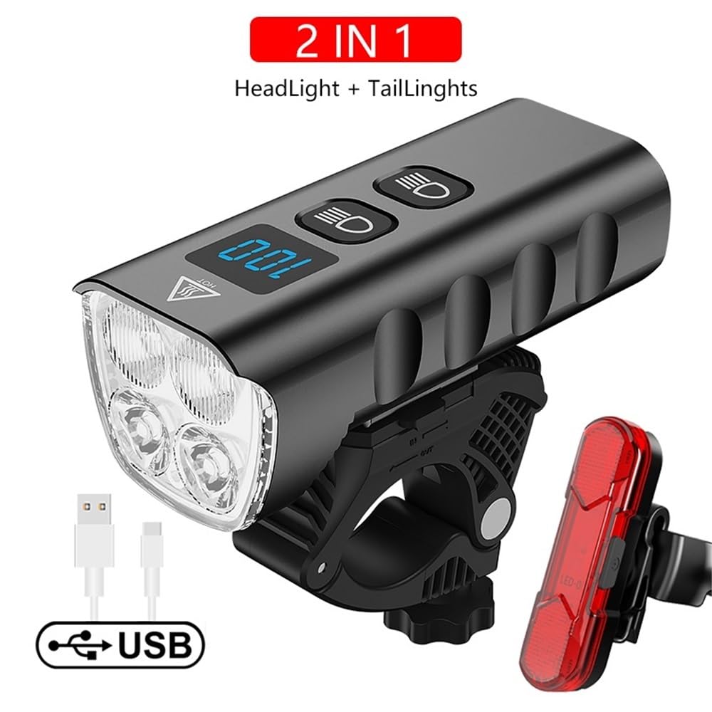 Przednia lampa rowerowa 6400mA akumulatorowa lampa rowerowa 2400LM latarka LED do roweru MTB(QD-1301T)
