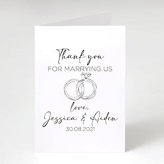 Personalized Thank You For Marrying Us Card, Wedding Card For Officiant, From Bride And Groom Greeting Card