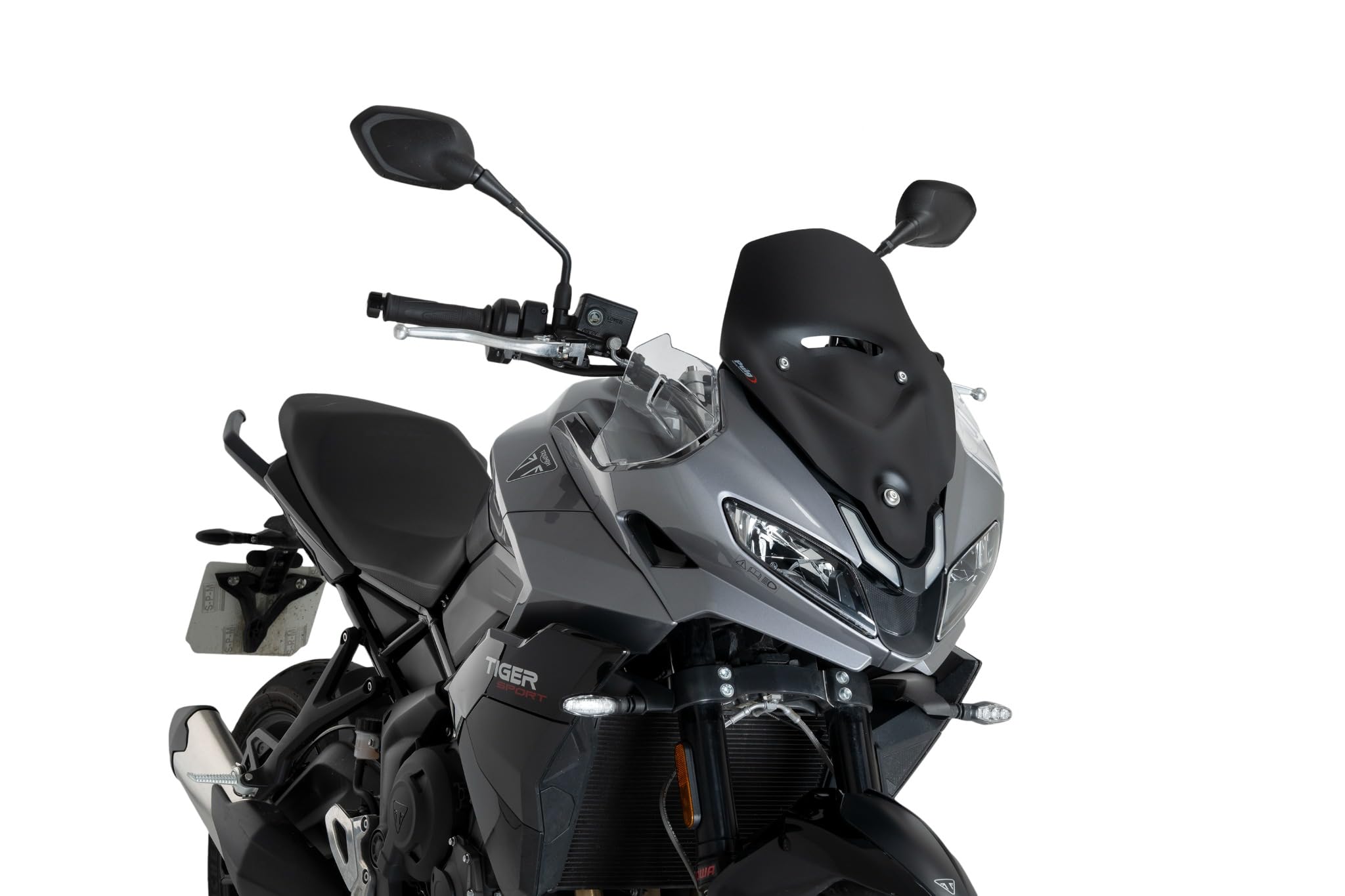 Puig 22522J Bulle Sport compacte et aérodynamique en acrylique haute résistance aux chocs, avec profil arrondi et design sportif qui améliore la protection et la visibilité, Noir Mat