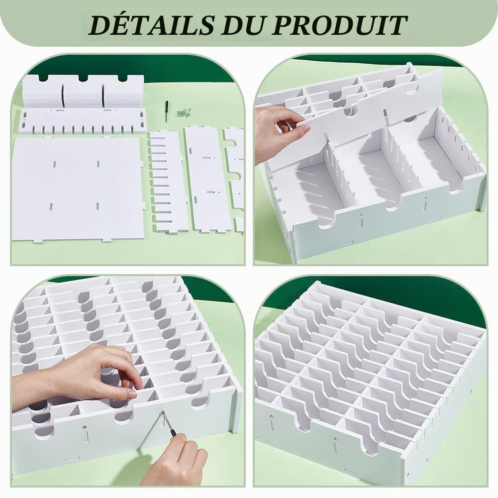 UNICRAFTALE Support de Rangement pour Tampons Encreurs 36 grille Boîte de Rangement pour Tampons Encreur Support Organisateur Tampon Encreur de Bureau Organisateur de Rangement Support Mural Empilable
