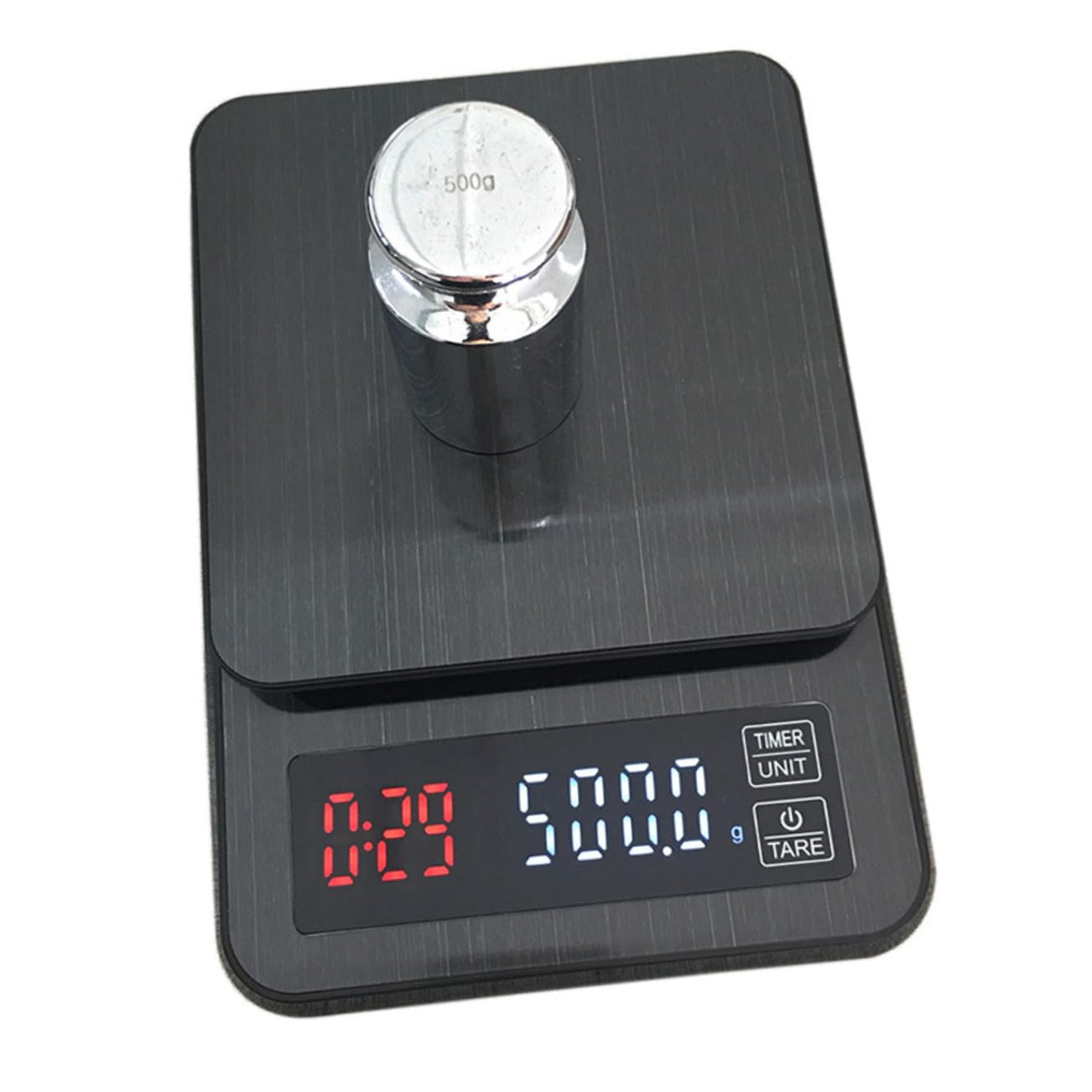 Gatuida 5kg Elektronische Waage mit Timer und Led-display Digitale Küchenwaage für Kochen und Backen mit Präzisionssensoren bis Kapazität Schwarz