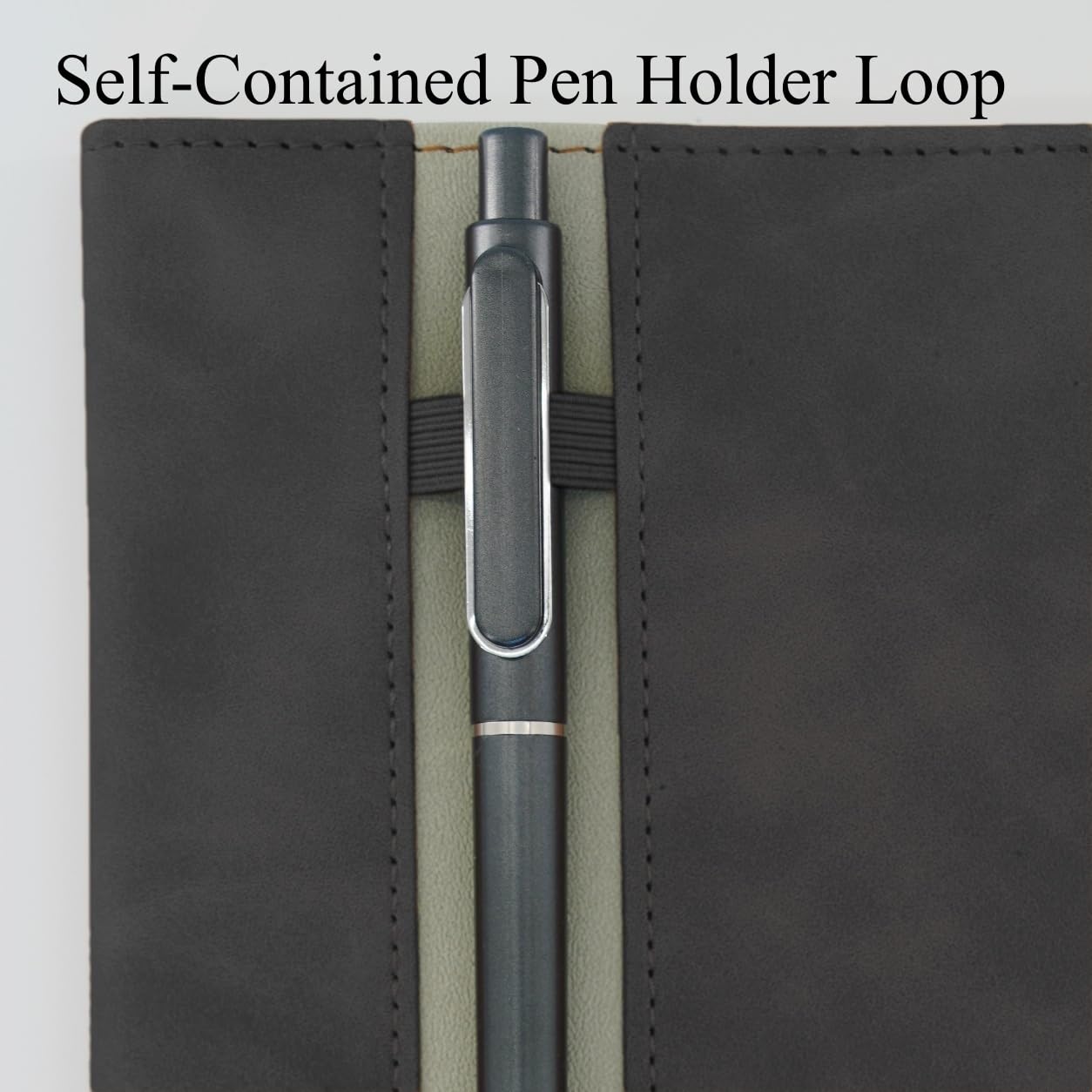 Cuaderno de cuero con soporte para bolígrafo y bolígrafo, 240 páginas, papel de 80 g/m², rayado universitario, plano, diario adecuado para el trabajo, estudio, diario y negocios, cuaderno de