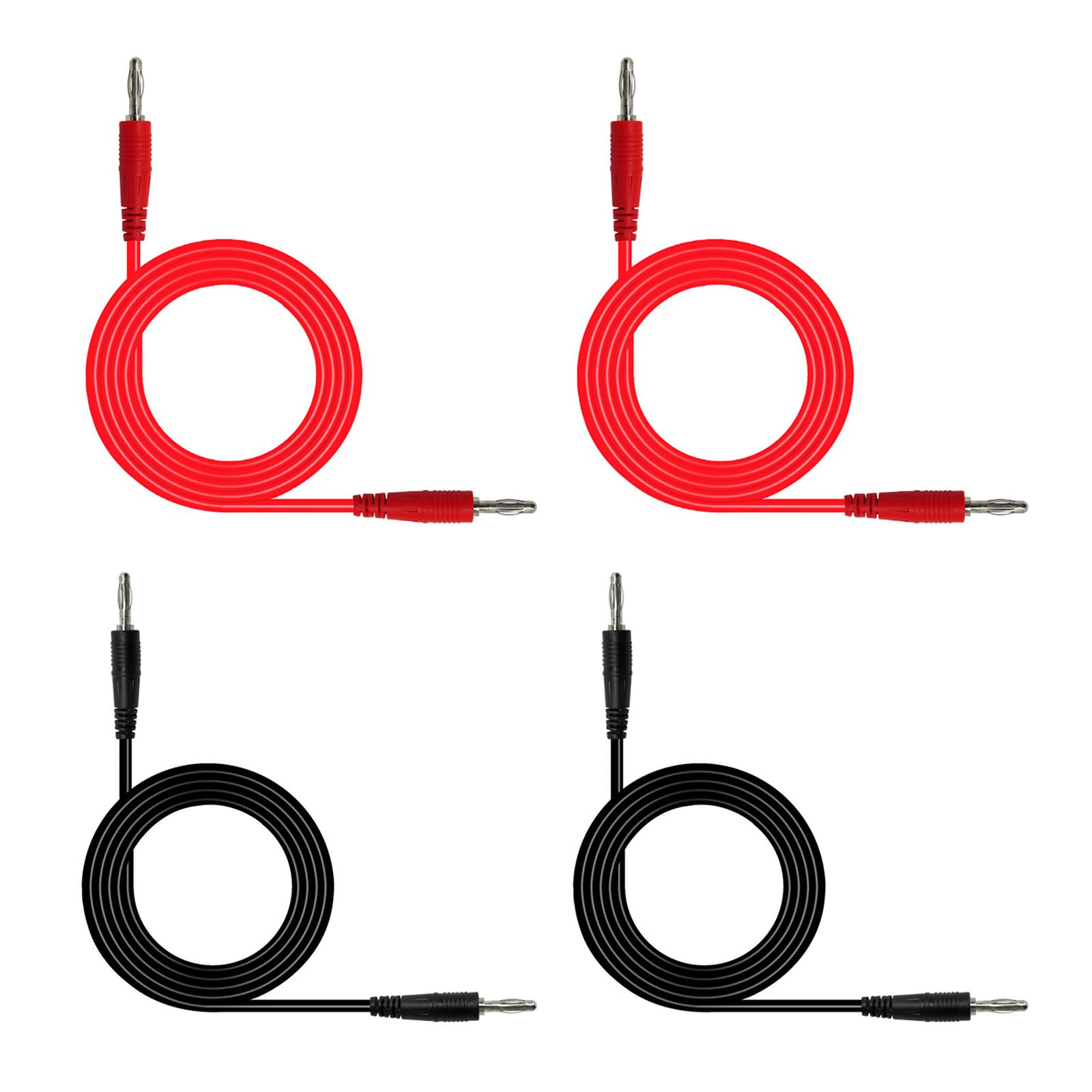 4mm Banana Plugs to Banana Plugs Connector Featuring Copper Cores for High Conductivity & PVC Coating for Durability in Lab Expert