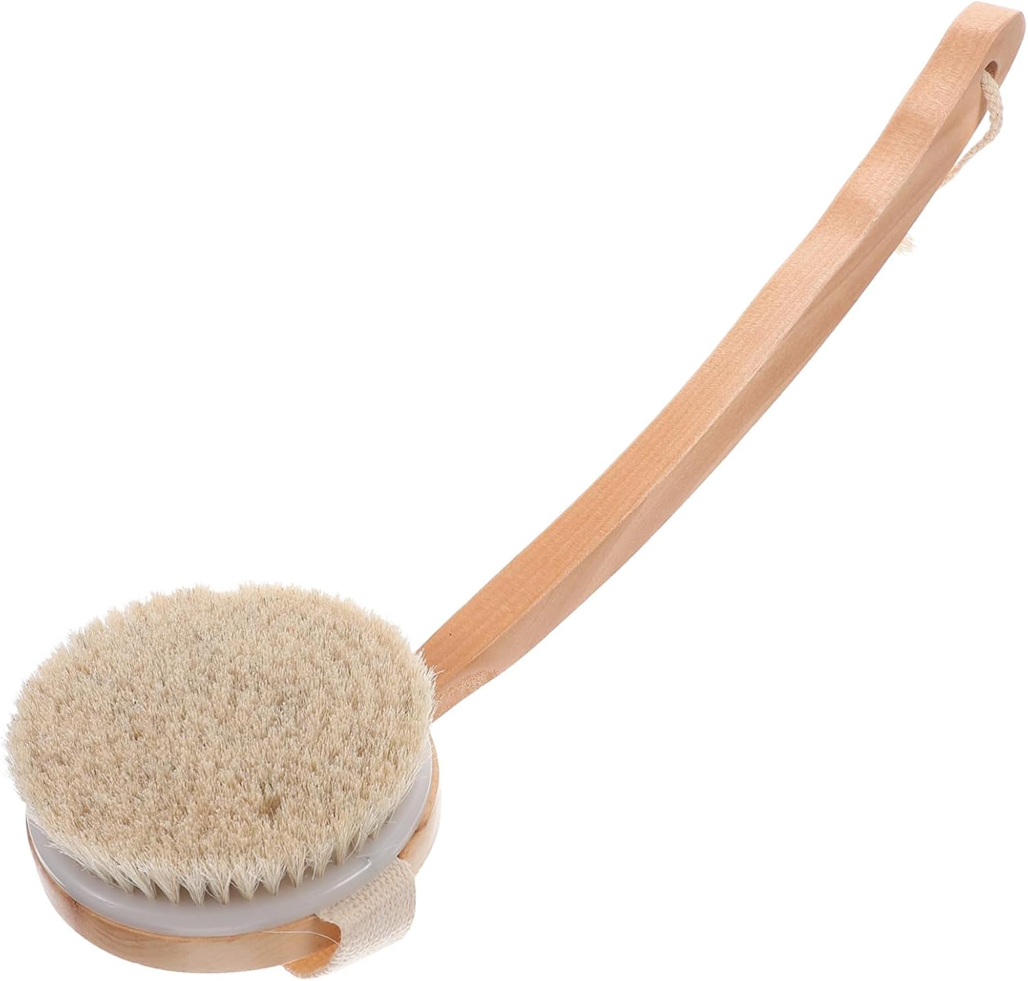 Long Handle Bath Brush with Natural Bristles Durable Body Scrubber for Wet Dry Use Exfoliating Back Scrubber for Deep Cleansing and Comfortable Shower Experience