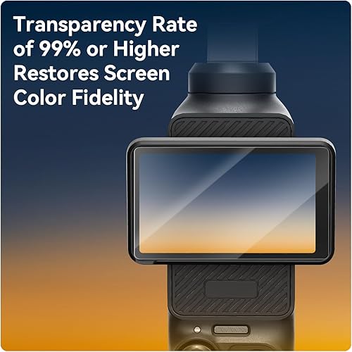 Miniatura 6 de TELESIN Paquete de 2 protectores de pantalla de vidrio templado + 2 protectores de lente para Osmo Pocket 3  Accesorios de película de vidrio