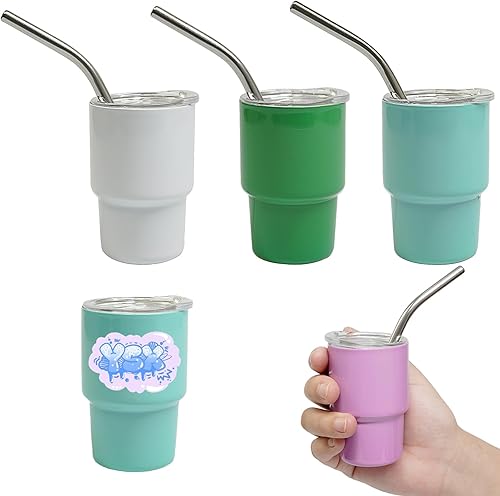 S-SNAIL-OO Mini vaso de chupito con pajilla, sublimaciĂłn de doble capa de metal, lindo juego de vasos de chupito de 3 onzas con tapas para bebidas, S-SNAIL-OO Mini vaso de chupito con pajilla, sublimaciĂłn de doble capa de metal, lindo juego de vasos de chupito de 3 onzas con tapas para bebidas,