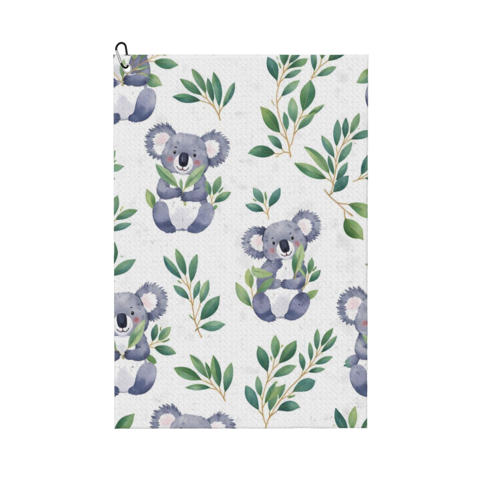 Oudrspo Adorable Koala and Leaves Multi-Functional Golf Towel | Absorbent Quick Drying 16x24in