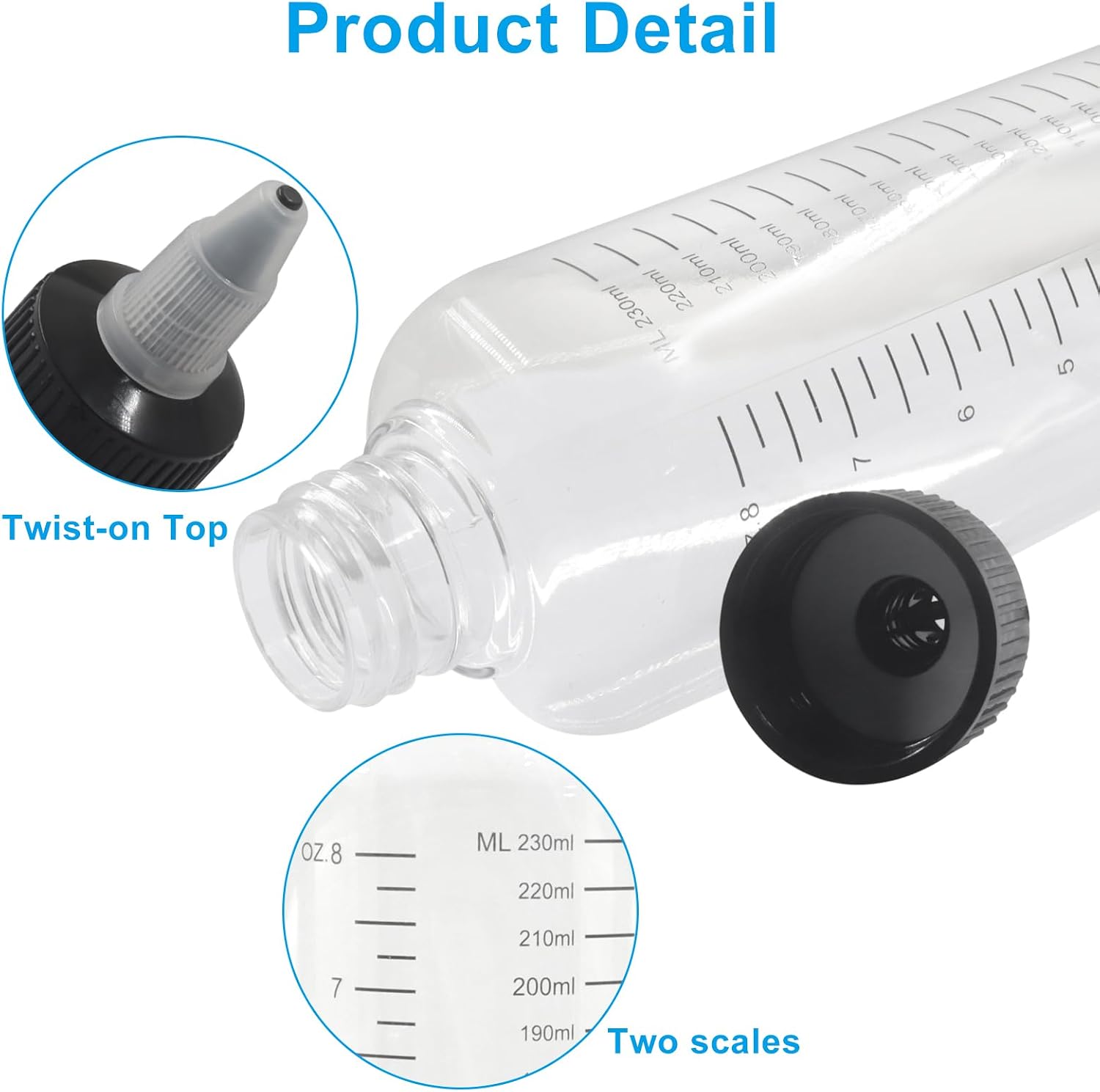 2Pcs Hair Dye Applicator Bottle, 8.5oz/230ml
