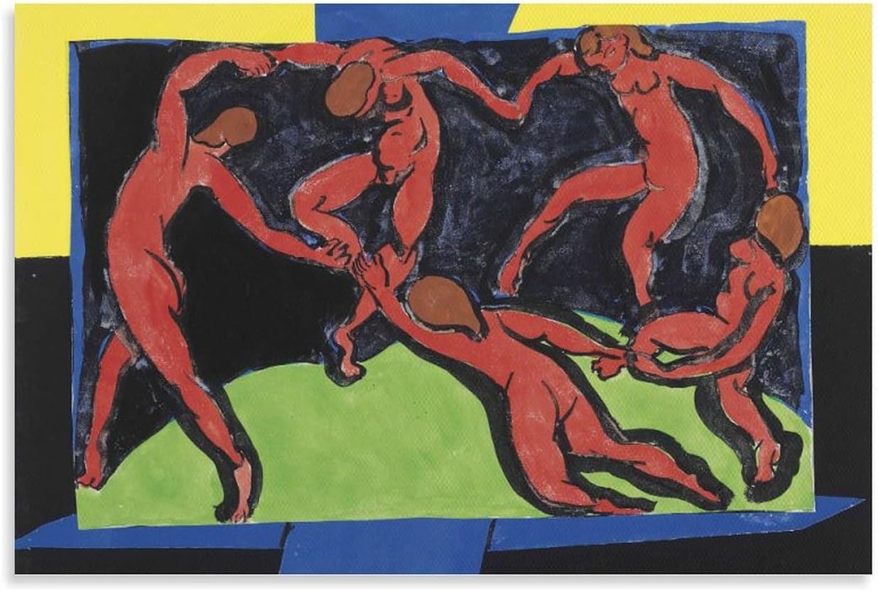 ZZYGGN GMGSW La Danse by Henri Matisse Canvas Poster Abstract Wall Art Aesthetic Painting Henri Matisse Prints for Office Picture Decor 40x60cmx1 Frameless