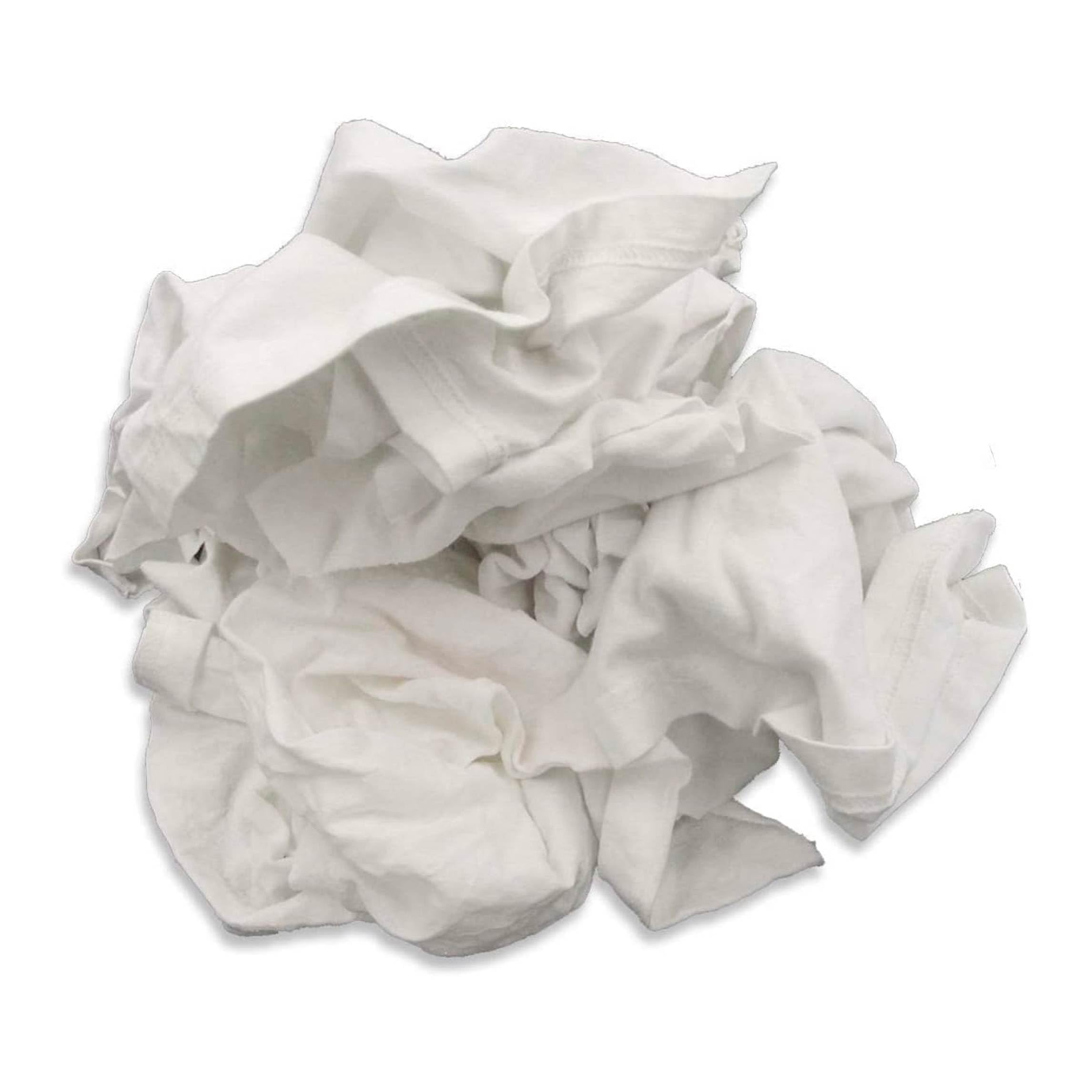 A A Wiping Cloth - Recycled White Knit T-Shirt Rags Absorbent Low-Linting Rags for All Clean-up Purposes 100