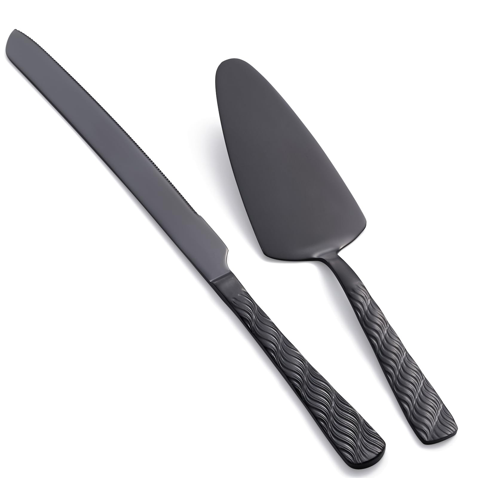 ensemble de découpe gâteau noir