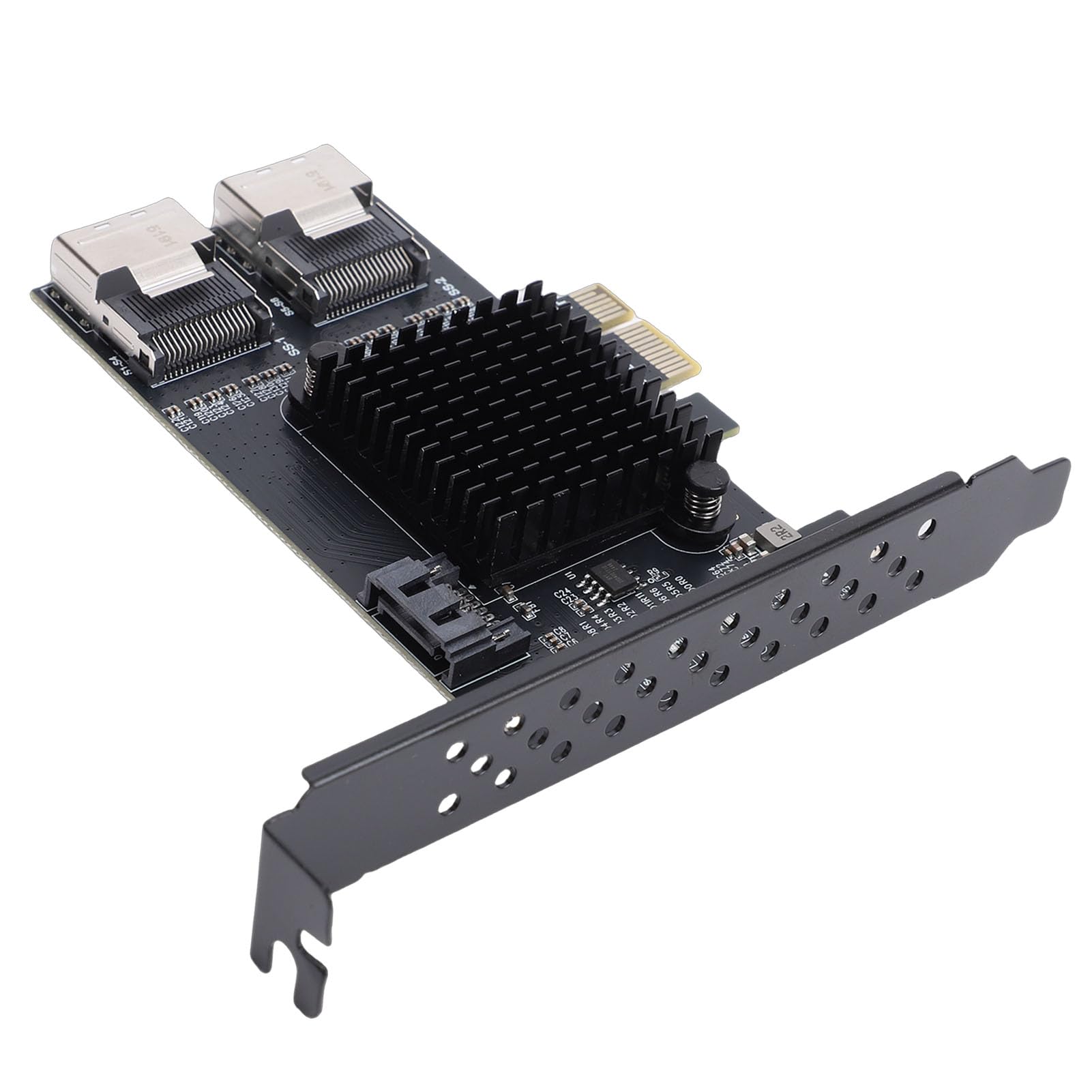 Sxhlseller Carte Adaptateur de Bus Hôte PCIe vers 2 Ports MiniSAS SFF-8087, Extension 9 Ports 6 Gbit/s pour Serveur de Bureau NAS, Prise en Charge du Disque Dur 3.0,