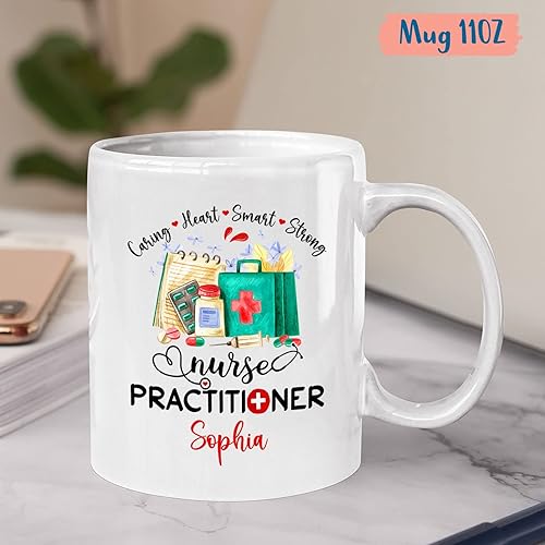 Miniatura 10 de Taza de café personalizada con nombre con texto en inglés "I'm An Awesome Nurse Practitioner", taza de té de enfermera practicante, taza de té