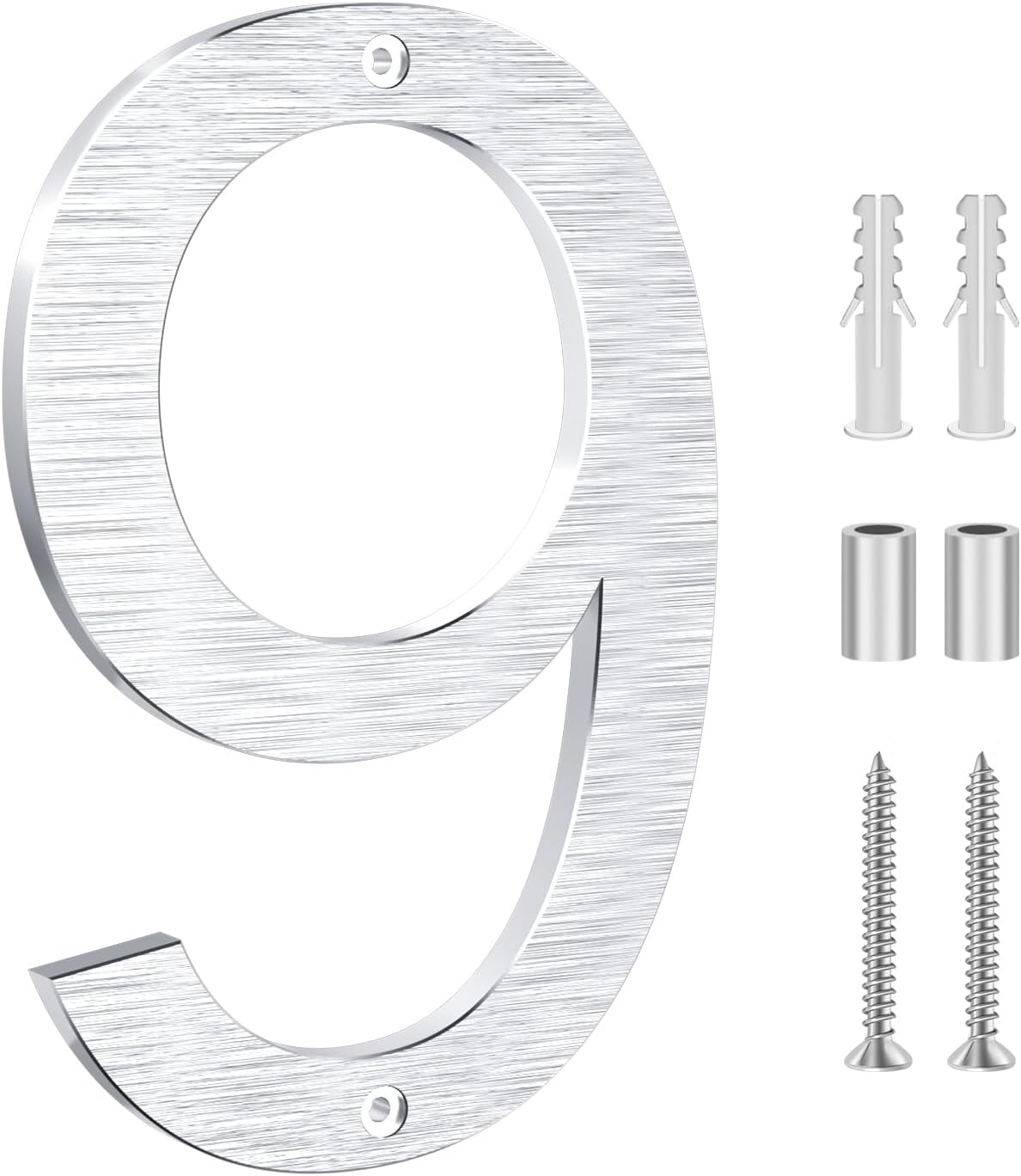 Amazon.com: Yafimea 8 Inch Silver Modern House Numbers for Outside ...