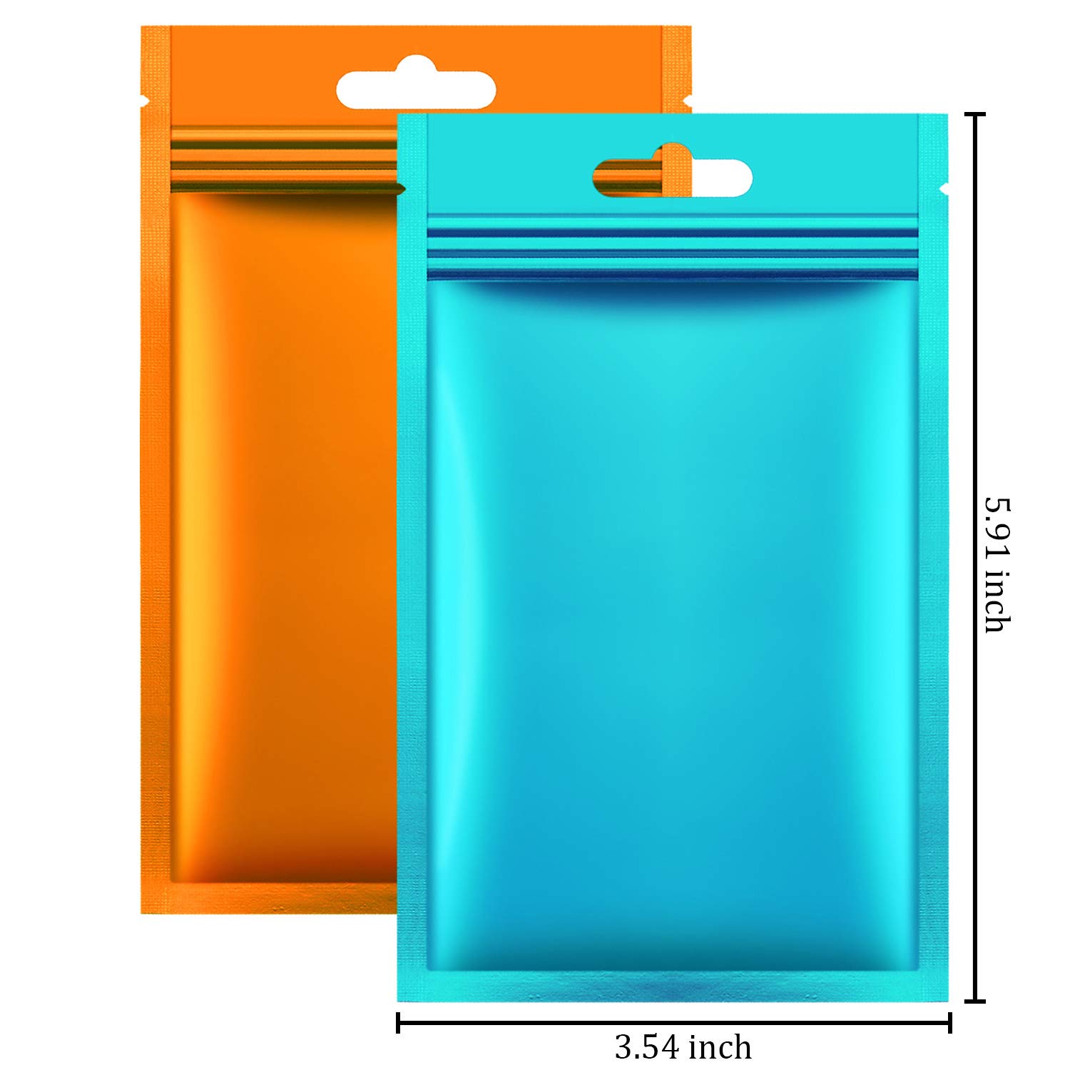 200 piezas de bolsas Mylar Zip Lock. Bolsas de papel de aluminio, plano metálico Mylar Foil plano, bolsas ZipLock de almacenamiento de alimentos. 2