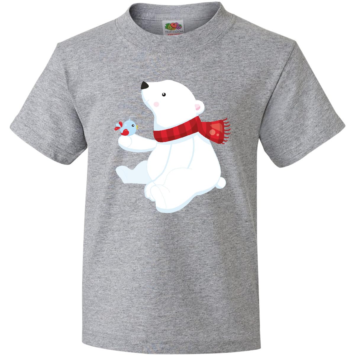 inktastic Polar Bear, Cute Bear, Bear with Scarf, Bird Youth T-Shirt