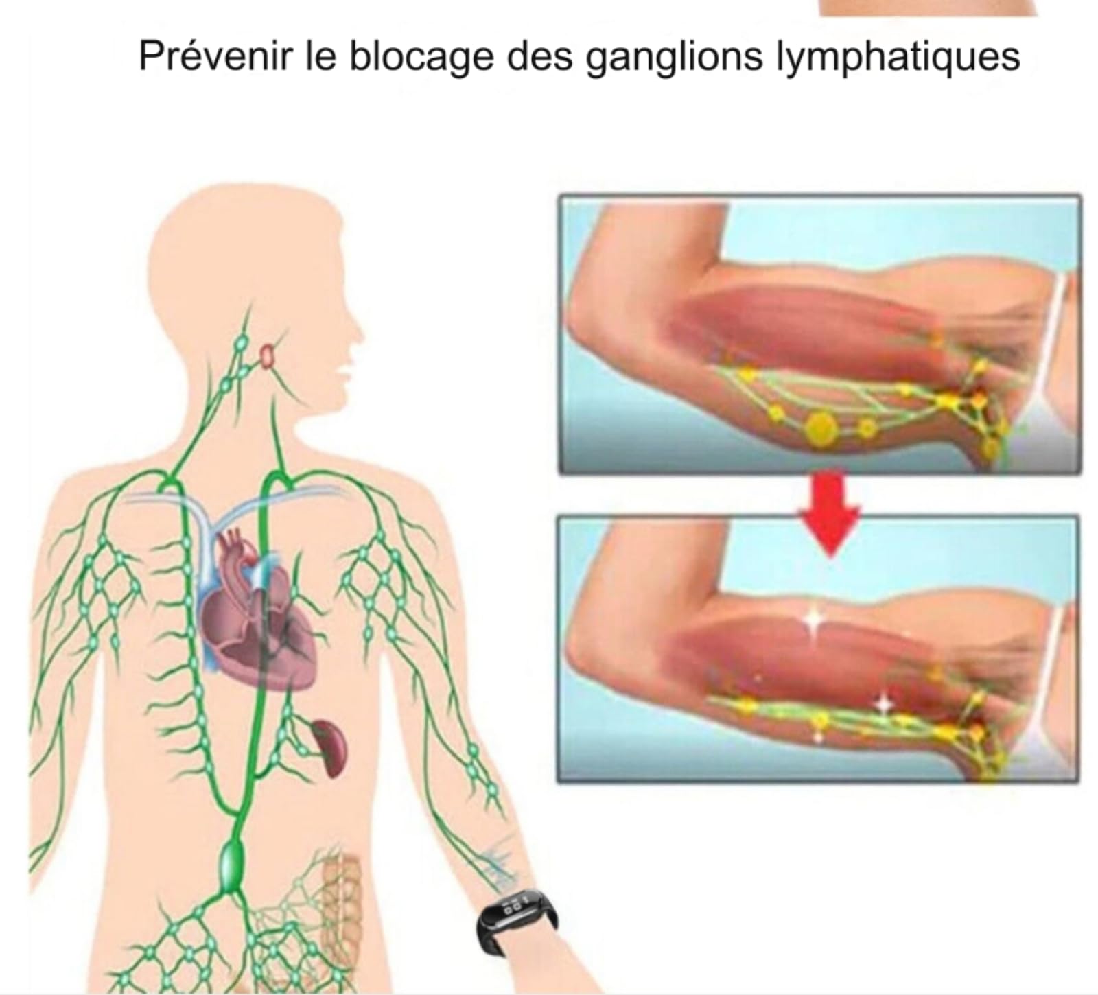 Braccialetto di perdita di peso ad ultrasuoni, orologio intelligente di perdita di peso ad ultrasuoni, braccialetto fitness corpo ad ultrasuoni, regolabile per uomini e donne (bianco)