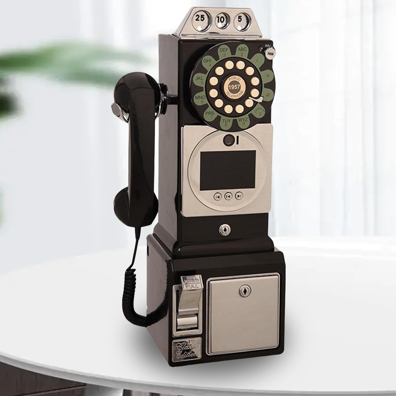 Księga Gości z Wideofonem i Audiofonem, Antyczna Budka Telefoniczna na Ślub, Kreatywna, Łatwa w użyciu i Zabawna Księga Gości, Zaręczyny, Rocznice, Baby Shower,Black-32GB