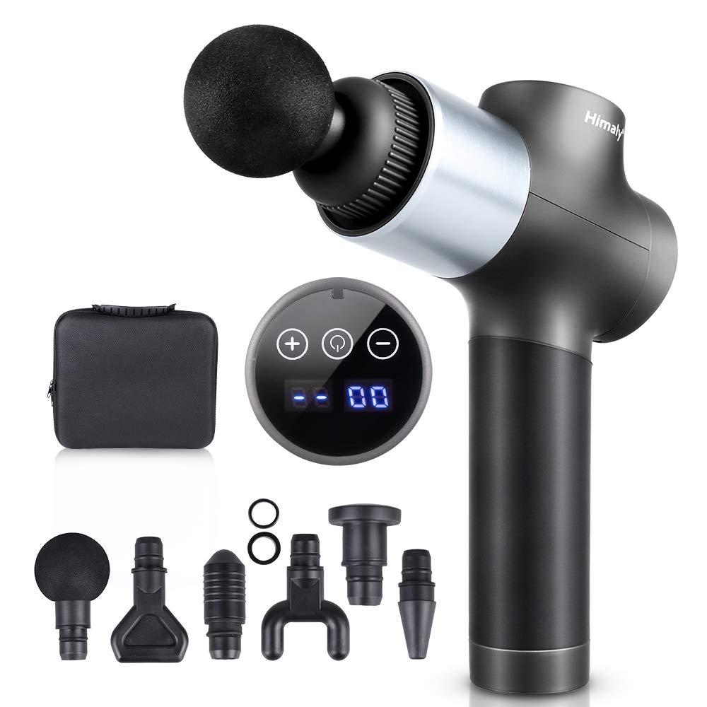 himaly Pistola Massaggio Muscolare, 8 Velocità Massaggiatore a Percussione Dei Tessuti Profondi, 3000 RPM/Super Silenziosa/Motore senza Spazzole Massage Gun Portatile per Muscoli