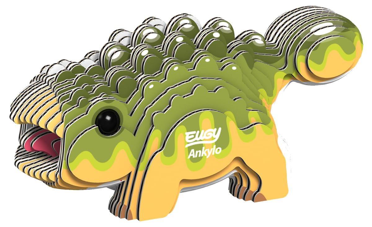 Eugy Ankylosaurus Dinosaur 3D Puzzle, 26 Piece Eco-Friendly Educational Toy Puzzles for Boys, Girls & Kids Ages 6+