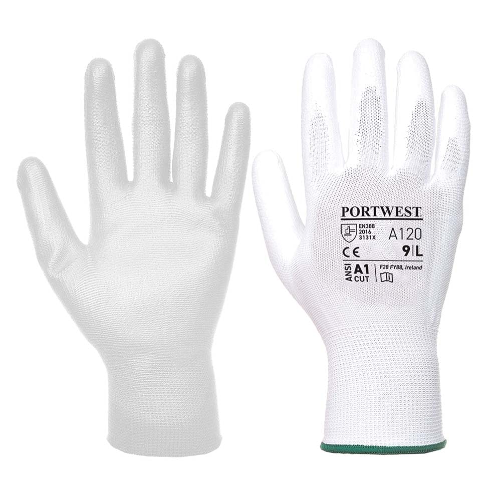 Portwest Men Gloves, White, L (Pack of 1)