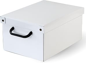 Lavatelli Cardboard Wardrobe Box with White Lid 25 x 35 x 17.5 cm | Space-saving organizer for laundry and clothes, ideal for changing seasons and children's rooms, Made in Italy