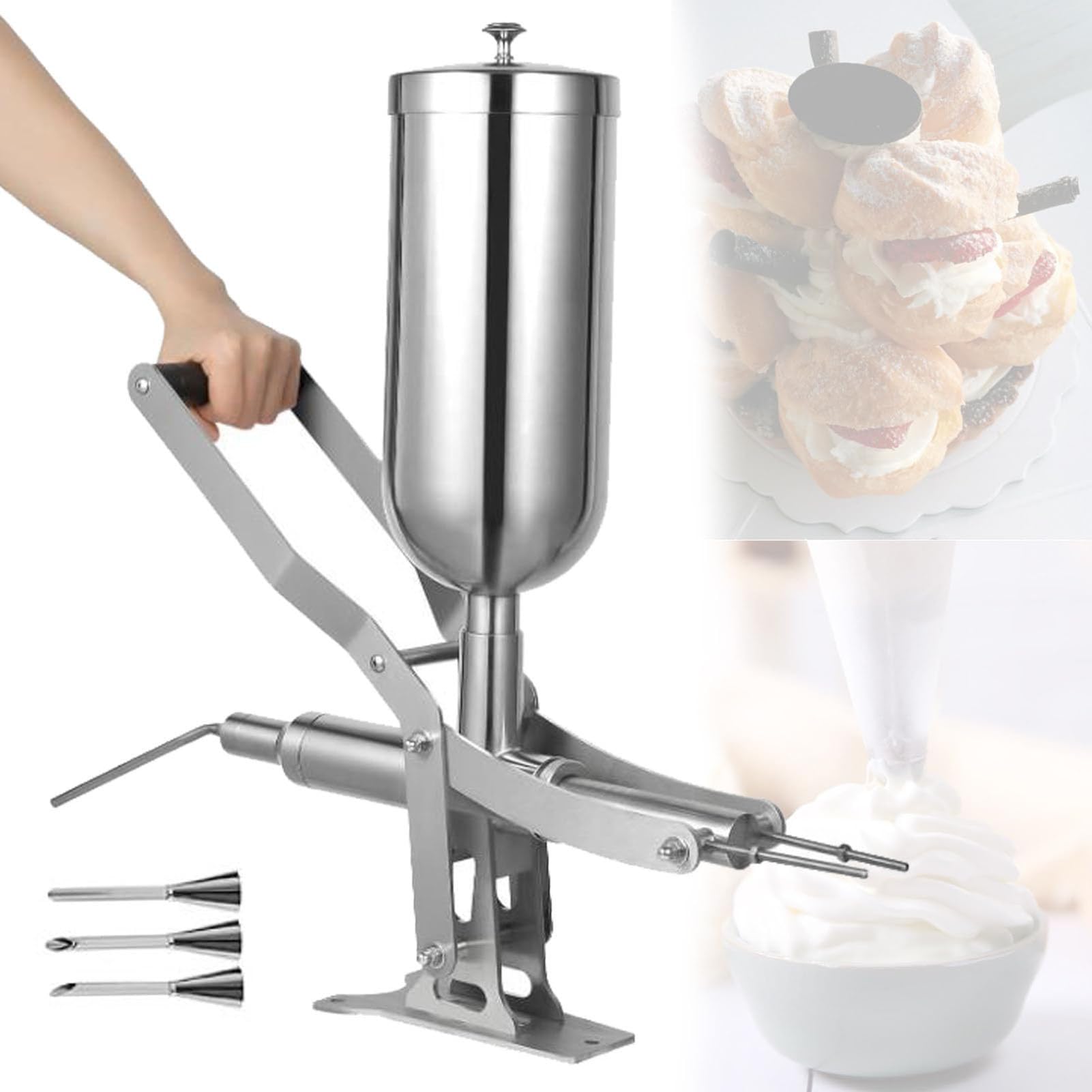 piudoiliy 5L Manual Machine Cream Jam Filling Machine Commercial Donut-Filling Machine Cream Jam Donuts Dessert Filler Machine