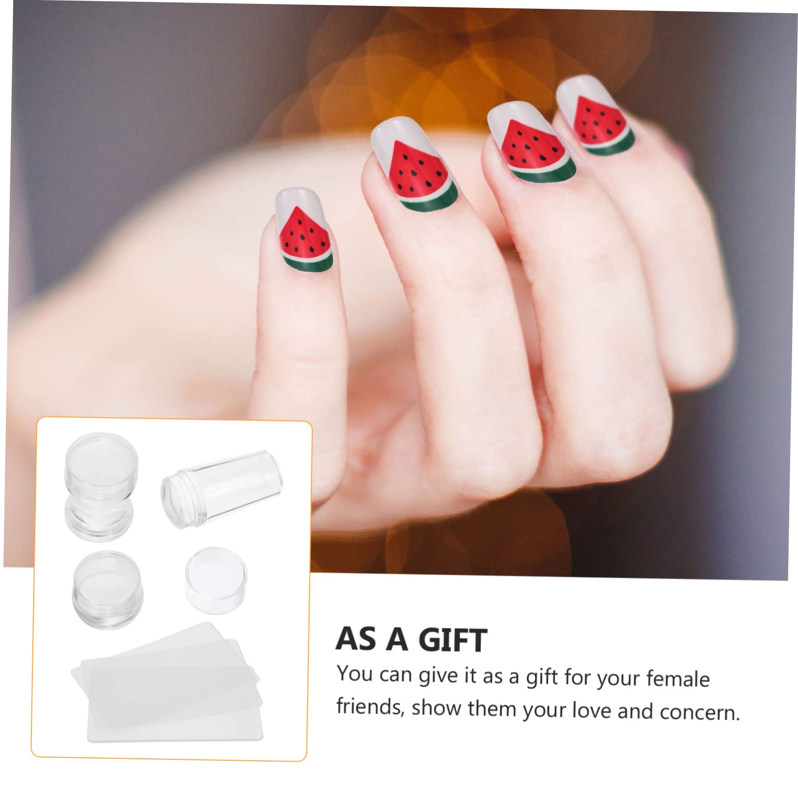 FRCOLOR 9sets Timbri Per Unghie Silicone Con Raschietti Per Manicure Per Versatile e Facile Usare