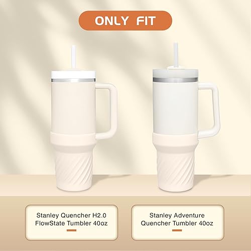 Miniatura 2 de WUQID Funda de silicona compatible con Stanley Cup de 30 oz40 onzas, patrón ondulado, antideslizante, funda inferior de botella compatible con