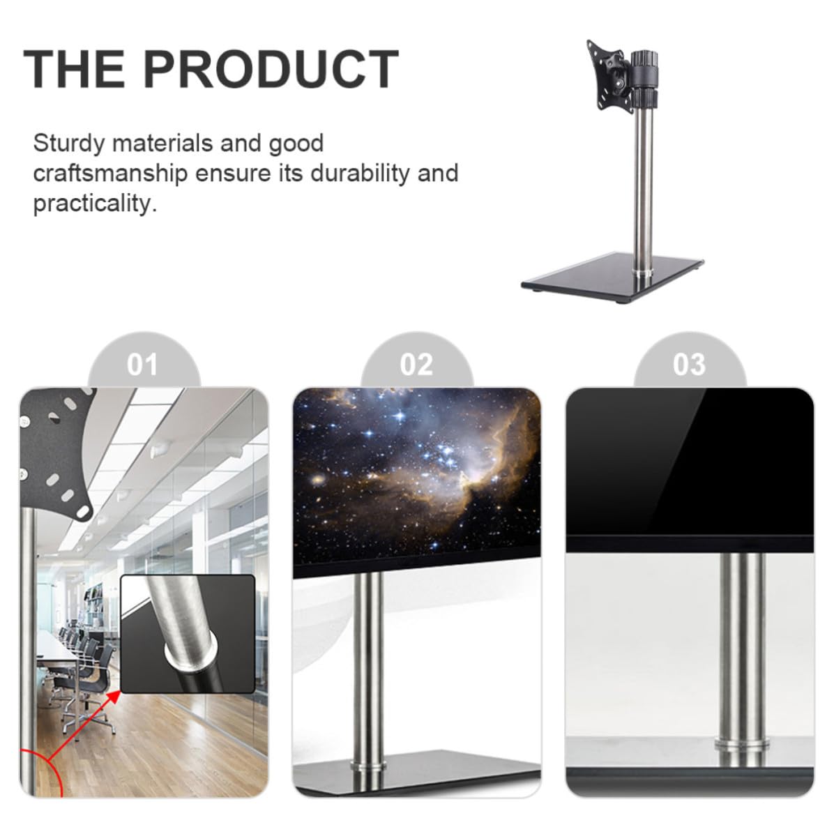 Soporte de Escritorio para Monitor Ajustable, Hierro, 16 Kg