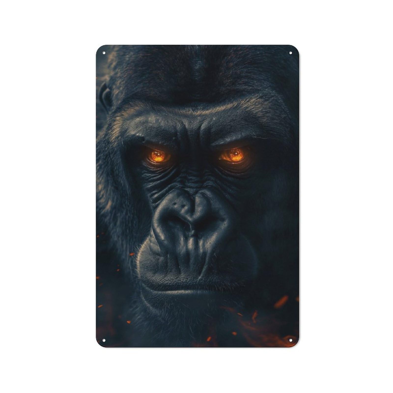 Junmoney Fantasy Gorilla Glowing Metal Plaque 30X20cm With For Garage Wall, Vintage Decor, Autumn Home Decor For Collectors Of Metal Signs